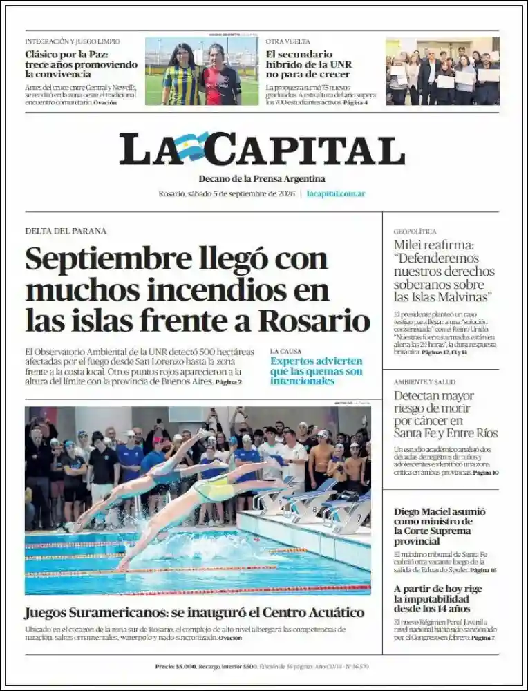 Estudios Max | RADIO FM LASER - Tapa del diario La Capital Rosario