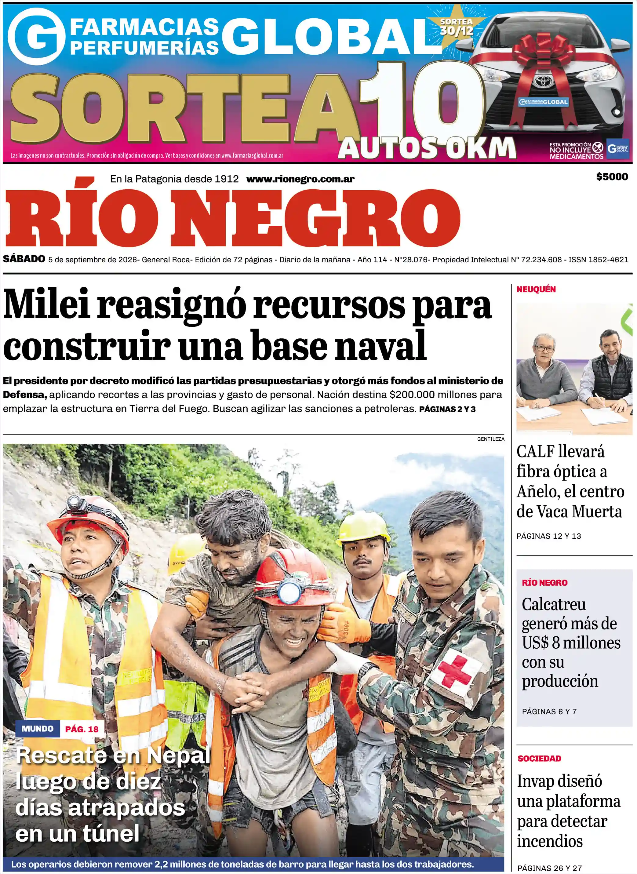 Estudios Max | RADIO FM LASER - Tapa del diario Rio Negro