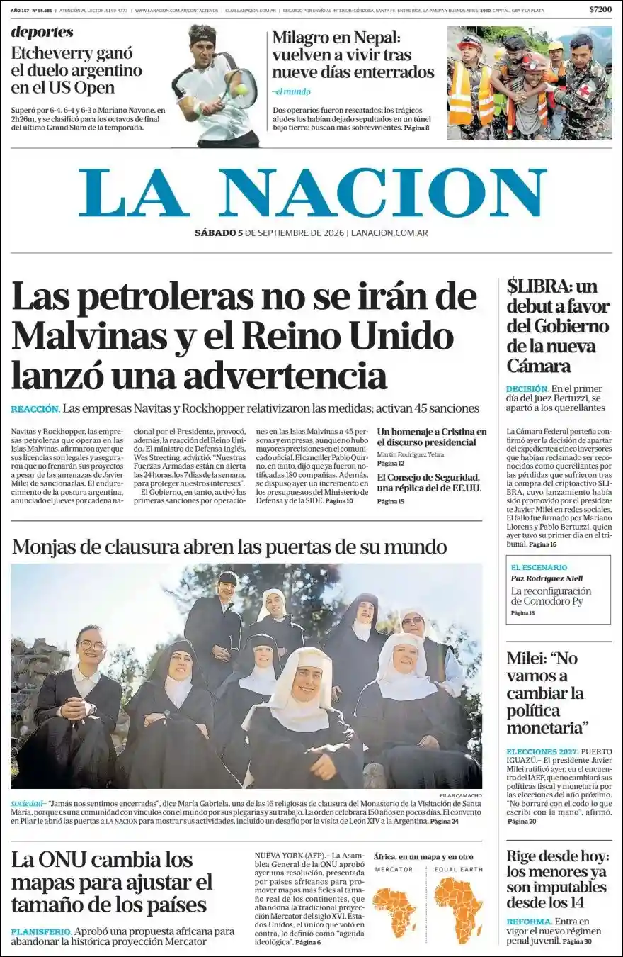 Estudios Max | RADIO FM LASER - Tapa del diario Nacion